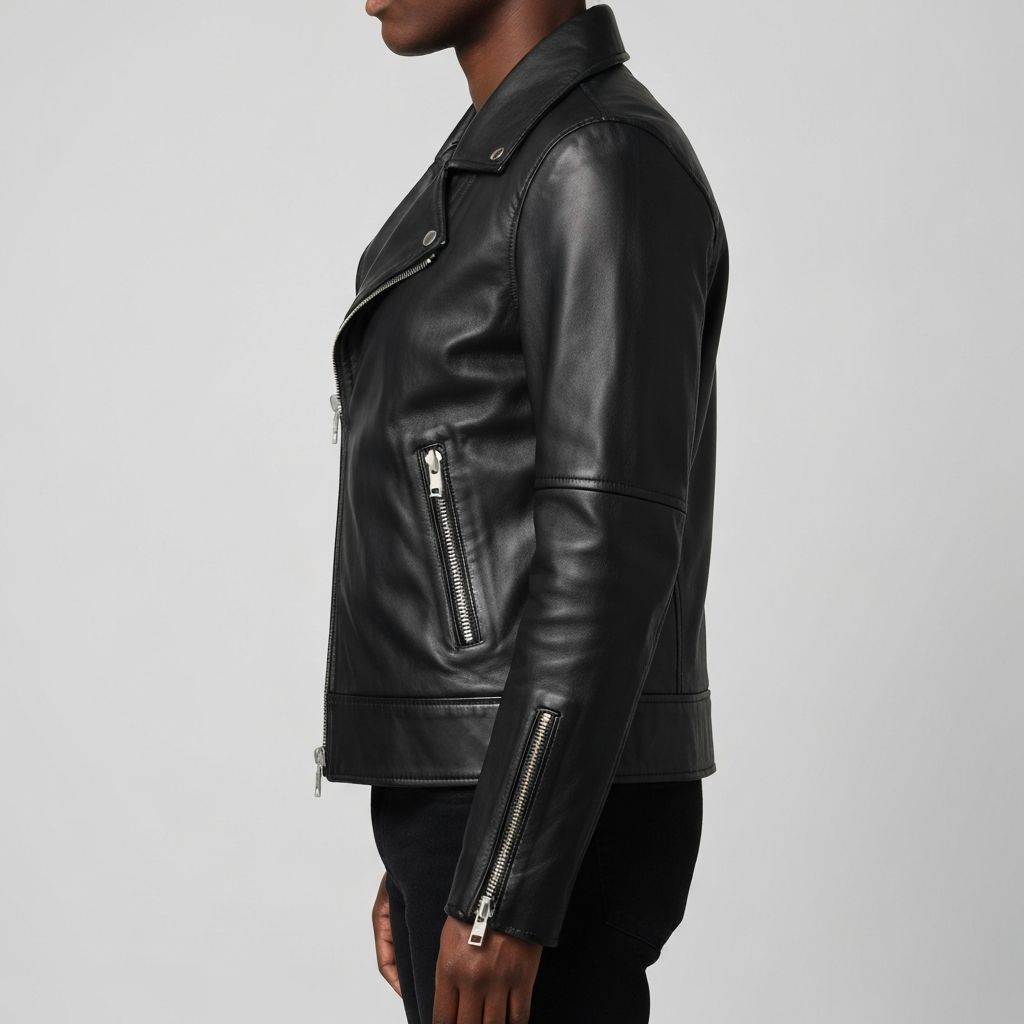 Asymmetric Leather Jacket view 2