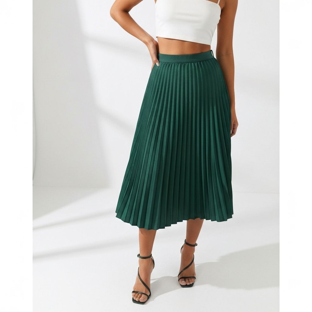 Pleated Midi Skirt