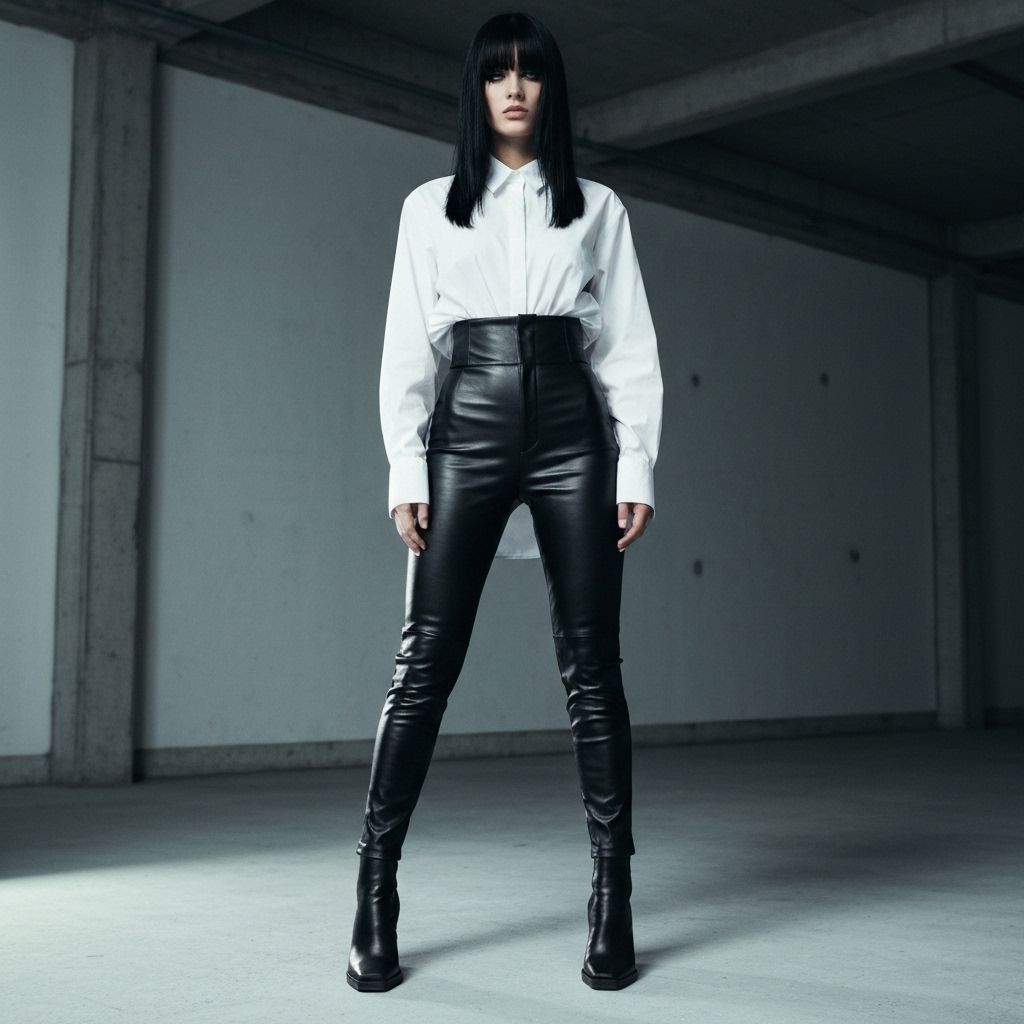 High-Waist Leather Pants