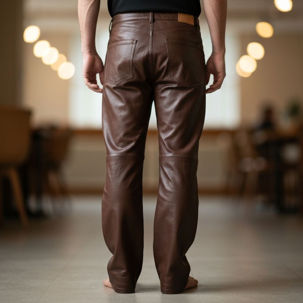 Draped Leather Trousers view 3