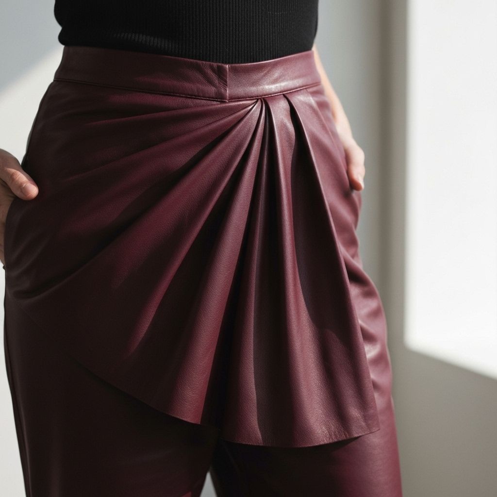 Draped Leather Trousers view 2